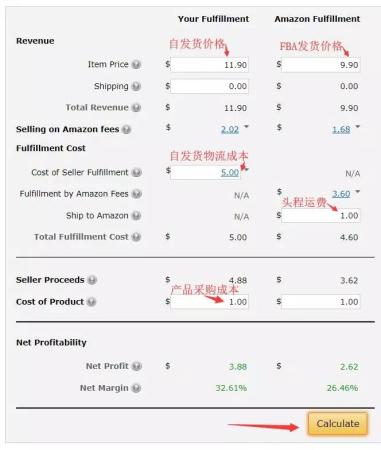 FBA费用计算器怎么使用(如何使用亚马逊物流收益计算器)插图6