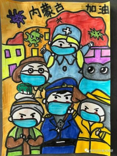 抗疫情绘画作品33幅(抗疫情绘画水粉作品)插图31