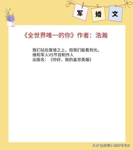 十大经典女主军婚文(必看经典军婚文)插图