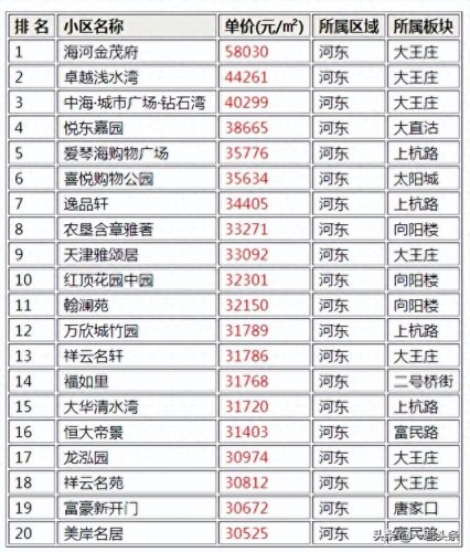河东豪宅楼盘排名前十(河东14万左右的楼盘)插图