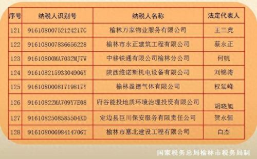 榆林企业税收排名前十(咸宁企业纳税排行)插图13
