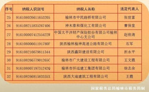 榆林企业税收排名前十(咸宁企业纳税排行)插图3