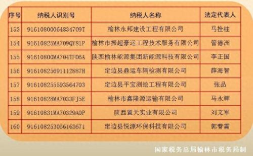 榆林企业税收排名前十(咸宁企业纳税排行)插图17