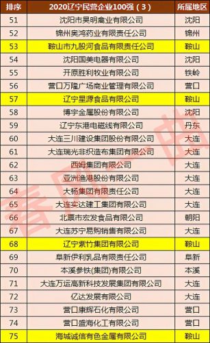 鞍山优质企业排名前十(鞍山市企业100强排名)插图4