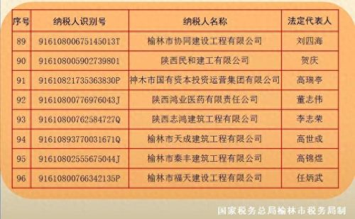 榆林企业税收排名前十(咸宁企业纳税排行)插图9