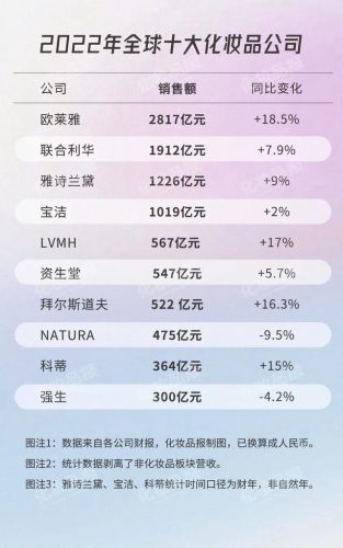 全球美妆排行榜前十名(美妆奢侈品牌排行榜)插图