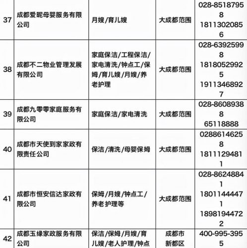 成都家政加盟店排行榜(成都排名前三的月嫂公司)插图4