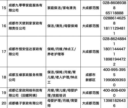 成都家政加盟店排行榜(成都排名前三的月嫂公司)插图2
