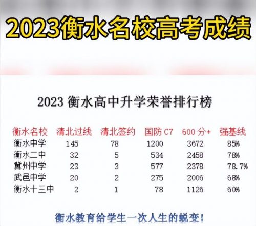 冀州中学在衡水排行榜(冀州中学985升学率)插图