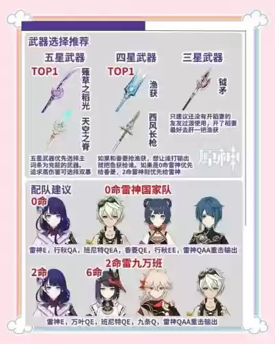 元神雷电将军阵容搭配推荐_1插图