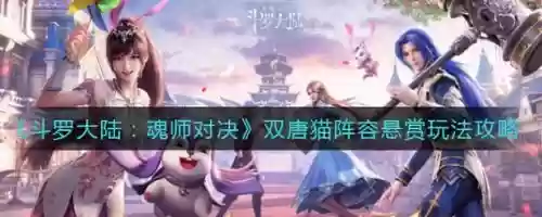 唐猫悬赏阵容速度搭配_1插图