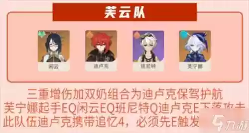 原神平民迪卢克阵容搭配，平民迪卢克主c阵容搭配插图