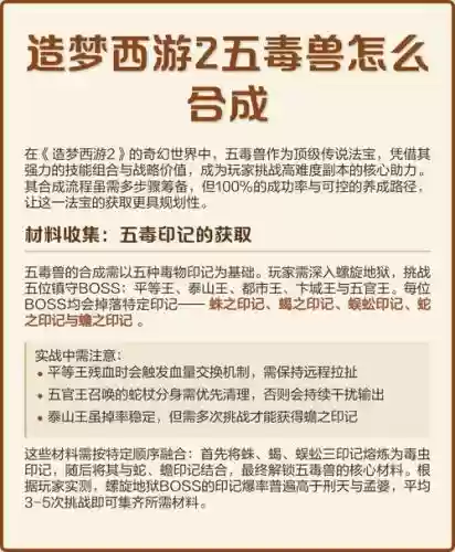 造梦西游2改五毒兽技能，造梦西游2五毒兽极品合成方式插图